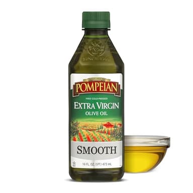 Pompeian Smooth Extra Virgin Olive Oil, Contains Polyphenols, First Cold Pressed, 16 FL Oz