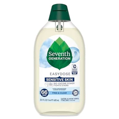 Seventh Generation EasyDose Laundry Detergent, Ultra Concentrated: 66 Loads, Free & Clear Designed for Sensitive Skin, 23.1 Fl Oz