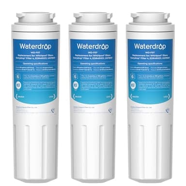 Waterdrop UKF8001 Refrigerator Water Filter 4, Replacement for Whirlpool® EDR4RXD1, EveryDrop® Filter 4, Maytag® UKF8001AXX-750, UKF8001AXX-200, 46-9006, Puriclean II, WD-F07, 3 Filters
