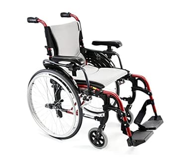 S-Ergo 305 18" seat Ultra Lightweight Ergonomic Wheelchair with Adjustable Seat Height in Red