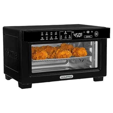 Gourmia Toaster Oven Digital Air Fryer - Convection Mode with 4 Slice Capacity, 3 Rack Positions, 12 Presets, Toast, Bagel, Bake, Roast, Broil, Dehydrate, Popcorn, Fits 9" Pizza, Black