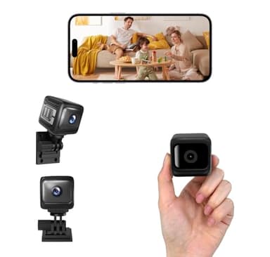 AFJAEAS Mini Security Camera, 1080p HD Wireless Indoor Cam with 6-Hour Battery & No WiFi Needed for Recording, AI Motion Detection Night Vision for Home, Office, Baby and Pet Monitoring,Black