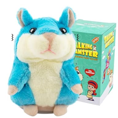 Qrooper Talking Hamster - Stuffed Animals Toy for Kids 2 3 4 5 6 Year Old, Repeats What You Say - Toddler Interactive Plush Toys, Birthday Gifts for Boys Girls 2 Years and Up