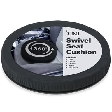 HealthSmart 360 Degree Swivel Seat Cushion, Chair Assist for Elderly, Swivel Seat Cushion for Car, Twisting Disc, Black, 15 Inches in Diameter