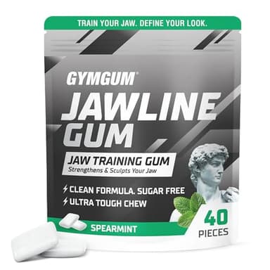 GYMGUM Jawline Gum Ultra Hard Chewing Gum | No Calories, No Sugar, No Artificial Sweeteners | Keto Friendly Mewing Gum for Jawline Training & Exerciser