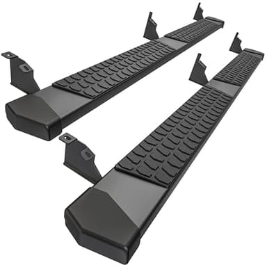 6 Inches Running Boards Side Steps Compatible with 2005-2023 Toyota Tacoma Double Cab & Crew Cab (4 Full-Size Doors), Black Textured Aluminum Nerf Bars