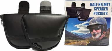 Half Helmet Speaker Pouch Speaker Pockets Ear Protection Pads | Professional installation of all Bluetooth Headsets and Corded Headsets | Proper Microphone Placement | Works with Narrow or Wide Straps