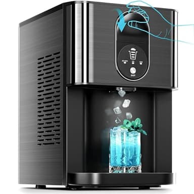 Kismile Countertop Nugget Ice Maker,Ice Machine with 2.5qt Water Reservoir,50 Lbs/24H,Self-Cleaning,Pellet Ice Maker for Home & Office