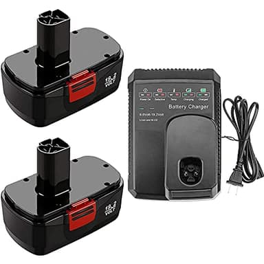 2Packs 19.2 Volt 4500mAh Replacement for Craftsman 19.2V Battery Ni-MH C3 DieHard 130279005 130279003 130279017 Tool and Charger for Craftsman 9.6V-19.2 Volt Lithium & Ni-Cad & Ni-MH Battery(Red)