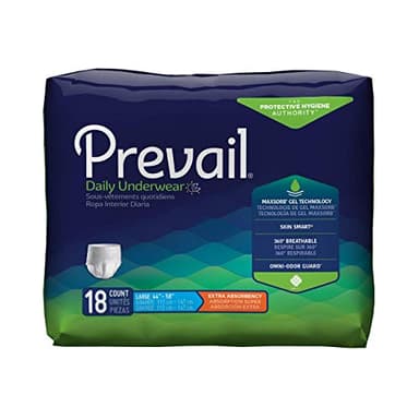 Prevail Daily Protective Underwear - Unisex Adult Incontinence Underwear - Disposable Adult Diaper for Men & Women - Maximum Absorbency - Large - 18 Count (Pack of 4)