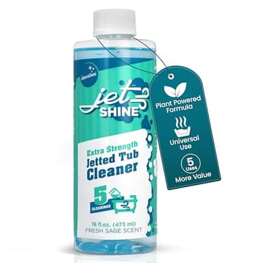Zinnabee Jetted Tub Cleaner for Jacuzzi, Bathtubs, Whirlpools - 1 Pack, 16oz Sage Scented Jacuzzi Tub Cleaner to Help Clean Dirt and Soap Buildup, 5 Cleanings per Bottle