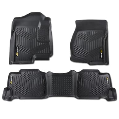 G-PLUS TPE Floor Mats Fit for Chevy Silverado & GMC Sierra 1500 Crew Cab 2007-2013/2500 3500 Crew Cab 2007-2014,Cargo Liners All Weather Full Cover,Floor Liner 1st & 2nd Row,alfombras para carro