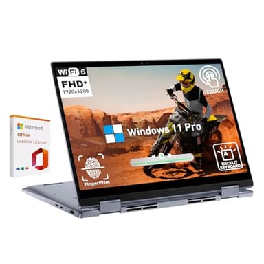 Dell Inspiron 14 2 in 1 Touchscreen Laptop, 14 Inch FHD+ Touch Screen Convertible, AMD Ryzen 5, 8GB RAM 512GB SSD, Windows 11 Pro, Lifetime Microsoft Office, Backlit Keyboard, Fingerprint Reader, HDMI