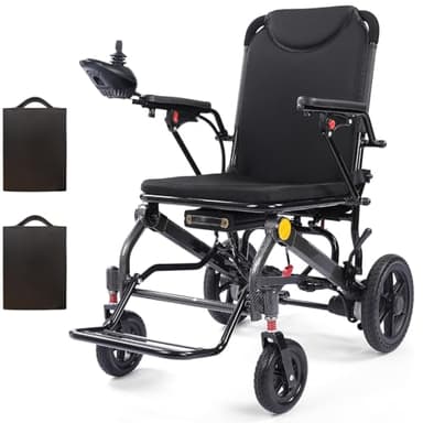 32lbs Lightweight Electric Wheelchair for Adults with Dual Batteries - Powerful Portable Folding Electric Wheelchair, Airline Approved for Travel & Home Use