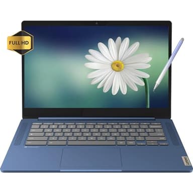 Lenovo Touchscreen Chromebook 14inch - Google Chrome - 8Core MediaTek Kompanio 520 - USB C - Wireless WiFi 6 - Long Battery Life - Camera - School Students (4GB RAM |64GB eMMC+Stylus Pen)