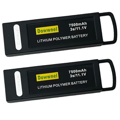 7500mAh 11.1V 3S High Capacity LiPo Battery, Extra Flight Time Drone Battery for YUNEEC Q500 / Q500+ / Q500+PRO / Q5004K / Yuneec Q500 4K Typhoon G RC Dr Quadcopter -2Pcs Black