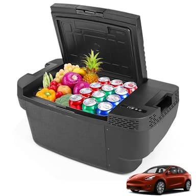 Car Refrigerator for Tesla Model Y, 37QT(35L) -4℉~68℉ Car Fridge 12V Refrigerator for Tesla Model Y, APP Control, Trunk Portable Freezer for Camping Tailgating Road Trip Home 12/24V DC&120~240V AC
