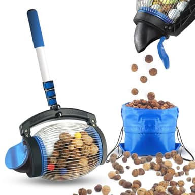 Zozen Nut Gatherer, Acorn Picker Upper, Pecan Picker Upper - Directly Dump Outlet, Apply to Acorn, Pecan, Buckeyes, Hickory Nuts, Nerf Balls, Golf Balls, Objects Size 3/8'' to 1''; 1 Gallon