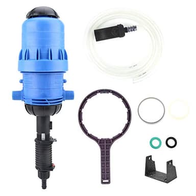 Pilipane Chemical Fertilizer Injector, Blue Water Powered Liquid Doser Chemical Dispenser, G3/4in Controllable Dosing Drip Irrigation Dosing Device for Industry Garden