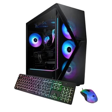 iBUYPOWER SMA7R77XT02 Liquid Cooled Gaming Desktop Computer, AMD Ryzen 7 7800X3D 4.2GHz, 32GB RAM, 1TB SSD, AMD Radeon RX 7700 XT 12GB, Windows 11 Home, Black