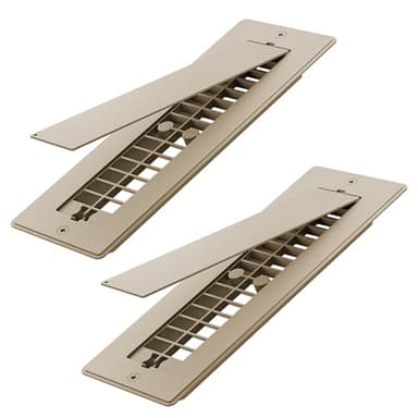 Safoner Aluminum RV Floor Register 2"x10" with Removable Cover, Lightweight Durable Camper Essential, Pet-Friendly RV Vent Accessories for Inside, 2 Pack