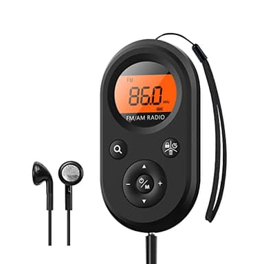 UMUTOO Personal Pocket Radio AM/FM Portable, Rechargeable Transistor Radio with Best Reception, Long Battery Life, Stereo Headphones, Sleep Timer, Backlit…