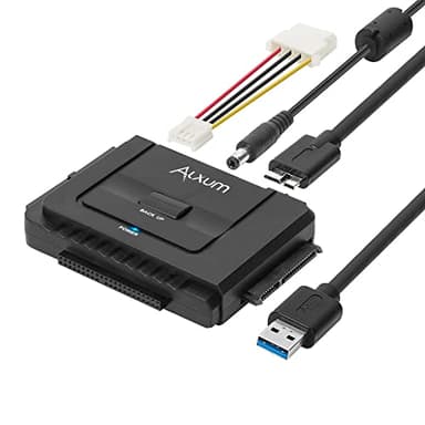 Alxum SATA IDE to USB 3.0 Hard Drive Adapter with Power, IDE to SATA Adapter External Hard Disk Reader for 2.5/3.5 inch IDE