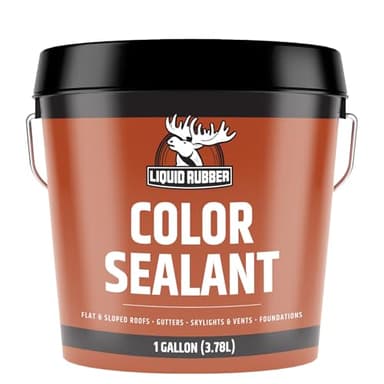 Liquid Rubber Color Waterproof Sealant - Elastomeric Roofing Coating for Flat or Slope Roofs & Foundations - DIY Paint & Leak Repair Membrane Compatible with Metal & Concrete - Light Gray, 1 Gallon
