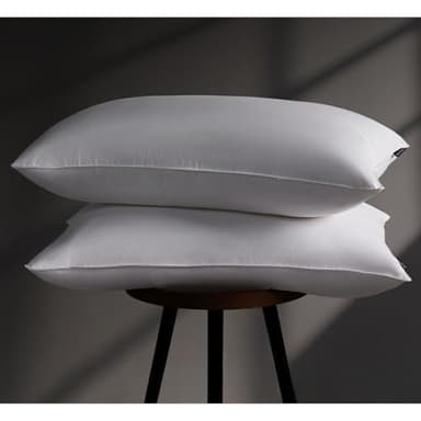 DOWNSTORIA Luxury Feather Down Pillow King Size Set of 2 Pack, 100% Cotton Hotel Collection Bed Pillows for Sleeping, Down Surrounded Soft Medium Firm Pillows for Side Back Stomach Sleepers 20" x 36"