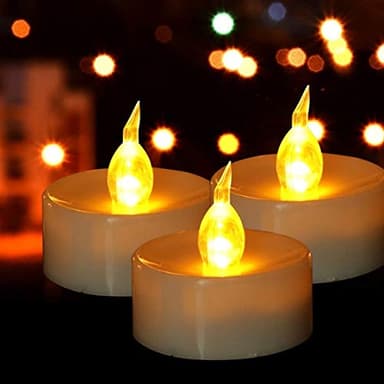 Baikaraer Battery Tea Lights: 24 Pack LED Tea Lights Candles Realistic and Bright Flickering Holiday Operated Flameless LED Tea Light for Seasonal & Event Celebration Warm Yellow Lamp Battery Powered