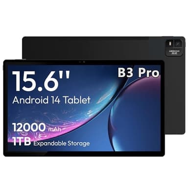 MESWAO 2025 15.6 Inch Pro Android 14 Large Tablet, FHD IPS Display, Helio G99 Octa-Core, 8GB RAM 256GB ROM Expandable 1TB, Quad Speakers, 12000mAh Battery, 30W Fast Charging, Dual Wi-Fi, 32MP Cameras