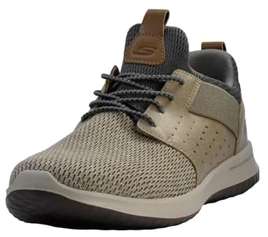 Skechers Men's Classic Fit-Delson-Camden Sneaker, Taupe, 10.5