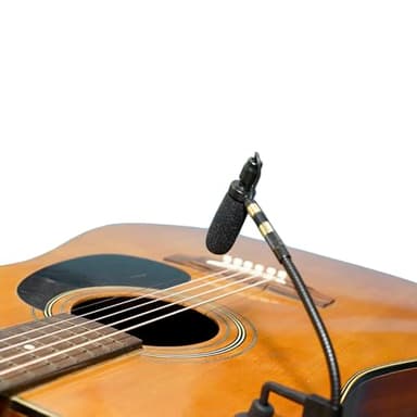 Rannsgeer PMMB19 Instrument Microphone - Clip-On Condenser Mic with Guitar Clamp, 4 Interchangeable Connectors & Phantom Power Module