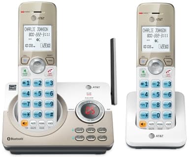 AT&T DL72219 DECT 6.0 2-Handset Cordless Phone for Home with Connect to Cell, Call Blocking, 1.8" Backlit Screen, Big Buttons, intercom, and Unsurpassed Range