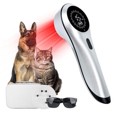 LLLT Cold Laser Therapy Device for Dogs/Human with Protective Magnetic Cover, Handheld Infrared Red Light Therapy for Target Joint & Muscle Pain Relief, 13pcs 650nm + 3pcs 808nm Pet Treatment Device