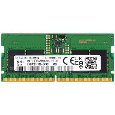 Samsung 8GB DDR5 5600MHz PC5-44800 CL46 SODIMM 1Rx16 Single Rank 1.1V 262-Pin Laptop RAM Memory M425R1GB4BB0-CWM, 1 Module