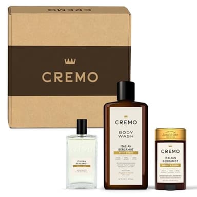 Cremo Mens Cologne Gift Set, Italian Bergamot – Cremo Cologne, Body Wash for Men & Antiperspirant Deodorant | Mens Body Wash Gift Set, Perfume for Men, Shower Gel, Gifts for Him, Full Size