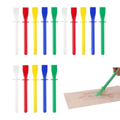 NIIIYTYB 15PCS Silicone Glue Brush and Plastic Spreader Tool Set Applicators for Epoxy Woodworking Crafts Adhesive Application Flatback Projects Durable Easy-to-Clean Glue Brushes and Spreaders