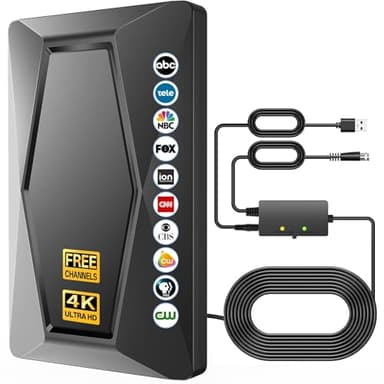 2025 TV Antenna Indoor Antenna for Smart TV Long Range Reception HD Digital Antenna Outdoor with Amplifier Signal Booster for Local Channels Supports 4K 1080p
