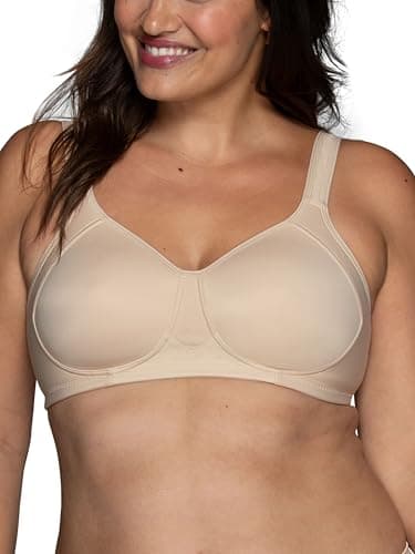Vanity Fair Womens Medium Impact Sports For Breathable, Moisture Wicking, Padded Cups Up To Ddd Bra, Wireless - Neutral, 40D US