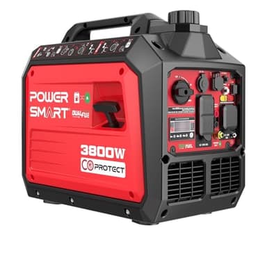 PowerSmart 3800-Watt Portable Inverter Generator with Dual Fuel, CO Protect, 30 amp for RV, Home Use and Emergency Backup