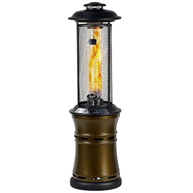BALI OUTDOORS Gas Patio Heater - Floor-Standing Outdoor Commercial Heater, Round Dancing Flame, Wheels, Glass Tube, Suitable For Balcony, Veranda, BBQ Party