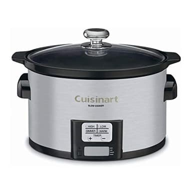 Cuisinart PSC-350 3-1/2-Quart Programmable Slow Cooker, Silver, 9-1/2 in H x 9.1 in W x 12.67 in L
