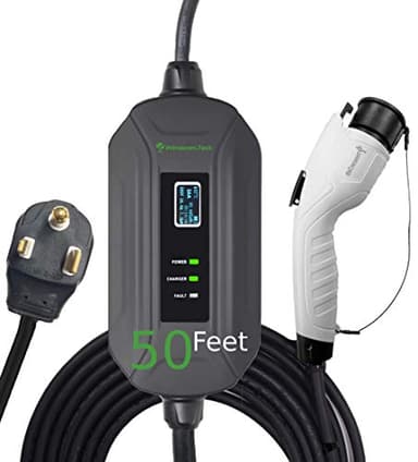 PRIMECOM Level 2 Electric Vehicle (EV) Charger (220V / 240Volt, 16Amp) Portable EVSE Smart Electric Car Charger, 30', 40', and 50 Feet Lengths (NEMA 6-50P, 50 Feet)