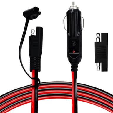 YEZriler Cigarette Lighter Adapter for Battery Tender Charger, 14AWG 12 Volt Cigarette Lighter Plug to SAE Charging Cable with SAE Reverse Polarity Adapter - 10FT