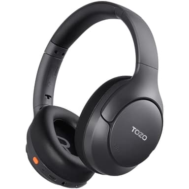 TOZO HT3 Hybrid Noise Cancelling Headphones, 90H Battery Life Wireless Over Ear Bluetooth 6.0 Foldable Headset, AI Voice Assistant with 5 Mics, Connect 2 Devices and Hi-Res Sound, 32 EQ Audio Presets