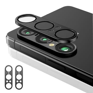 Luchantle 2 Pack Camera Lens Protector for Sony Xperia 1 VII, Aluminum Metal Frame and High Definition lens, 9H Hardness Anti-Scratch, Case Friendly, Shockproof Full Protective (Black)