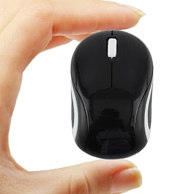 Wireless Cute Mini Computer Mouse - Small Size, Portable, Compact Travel USB Optical 3 Buttons 1000 DPI Cordless Mouse for Laptop PC Computer Notebook MacBook Kids Girl Gift (Black)