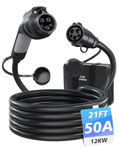 EVDANCE EV Charger Extension Cable, J1772 Extension Cable 50A 21FT Charging Cord for Electric Vehicle 110V-240V Compatible for All SAE J1772 Chargers (50A - 21FT)