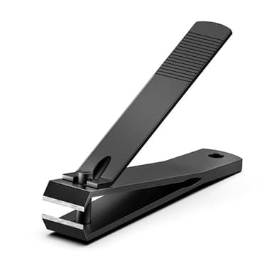 Heavy Duty Straight Blade Nail Clippers for Thick Toenails, Professional Stainless Steel Fingernail Toenail Clippers Trimmers - Thick Wide Jaw Toe Nail Clippings for Seniors, Men & Women (Black)